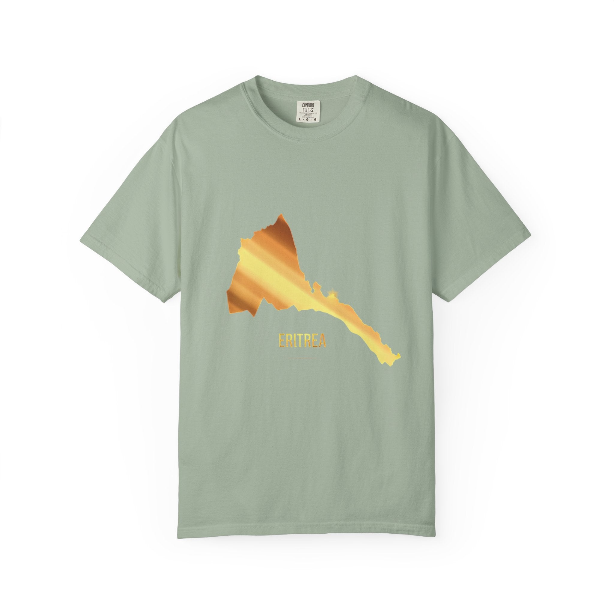 The Eritrean  T-Shirt Map & Olive Branch T-Shirt — Gold Foil Island Graphic Tee