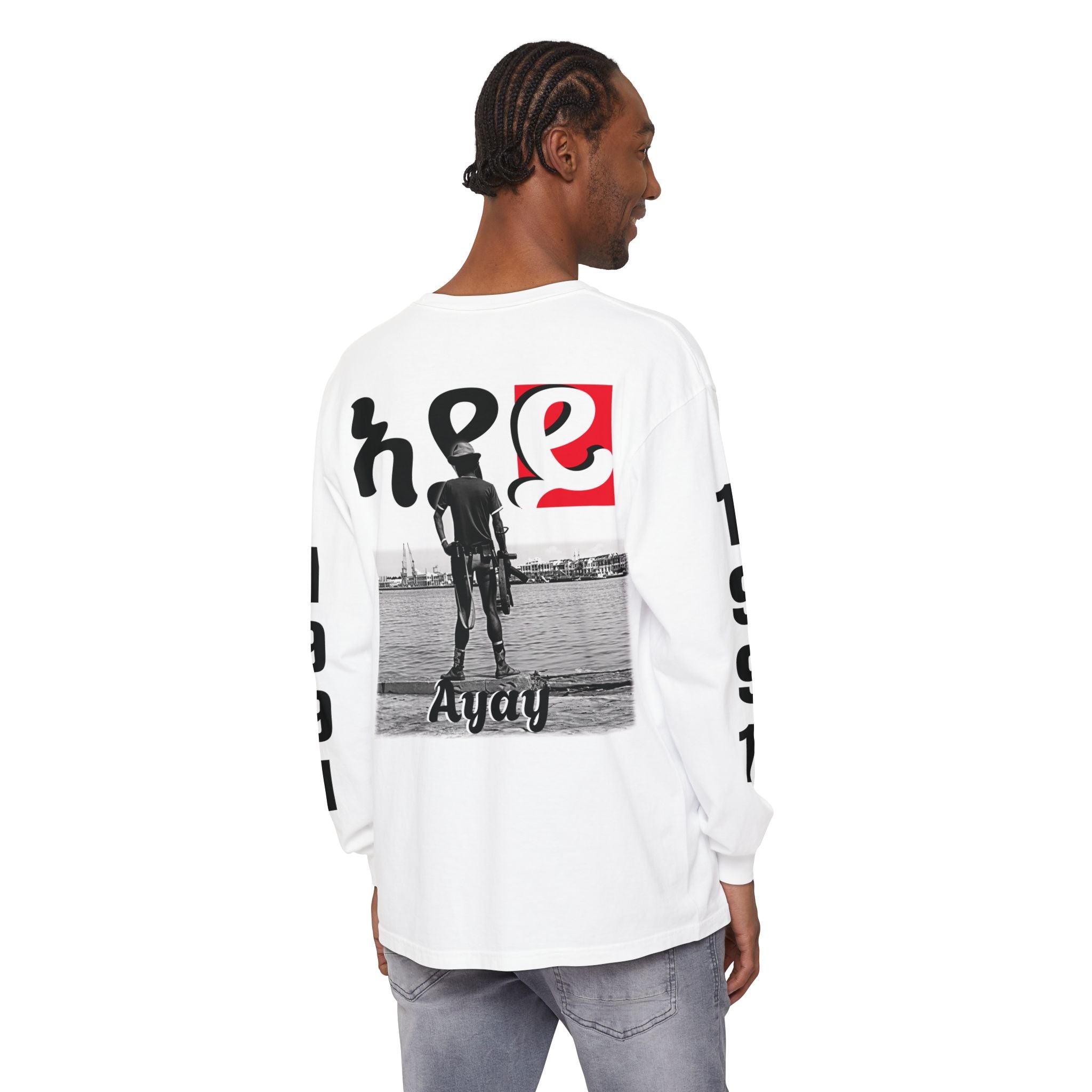 Eritrean Pride Long Sleeve Tee — 'Ayay' Cultural Flag Graphic (1991)