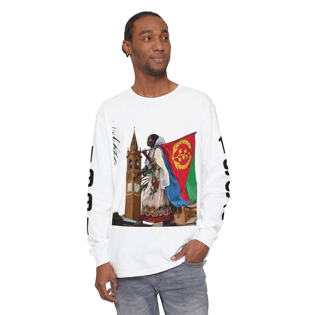 Eritrean Pride Long Sleeve Tee — 'Ayay' Cultural Flag Graphic (1991)