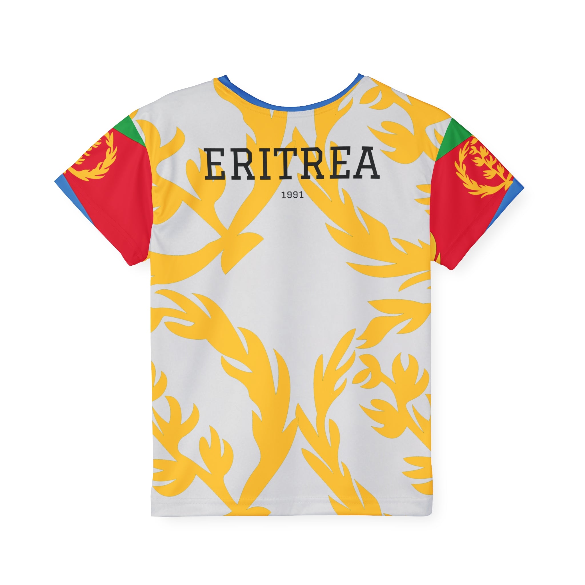 Eritrea Kids Soccer Jersey — Flag Crest AOP Tee (1991) ናይ ኤርትራ ናይ ቆልዑ ማልያ