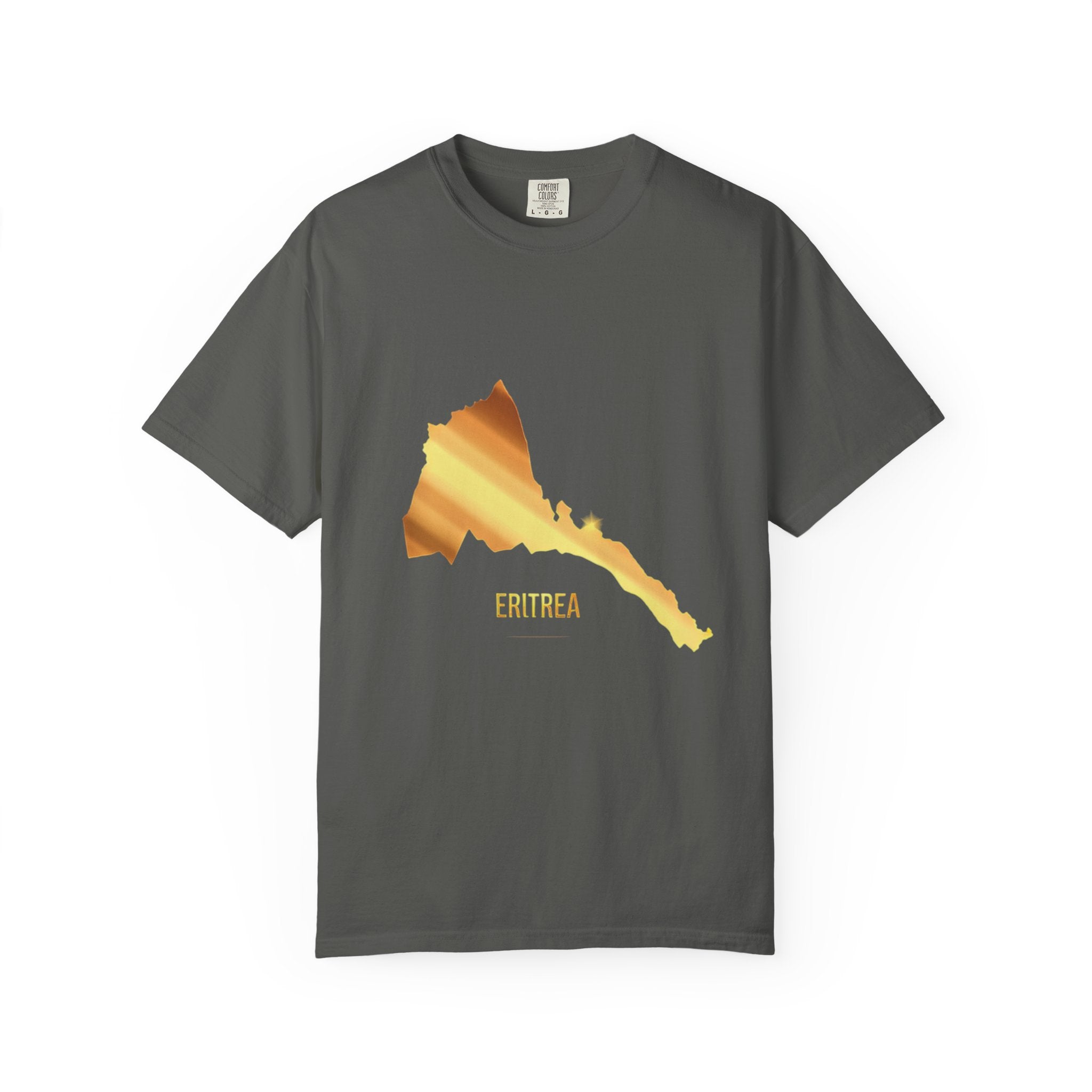 The Eritrean  T-Shirt Map & Olive Branch T-Shirt — Gold Foil Island Graphic Tee
