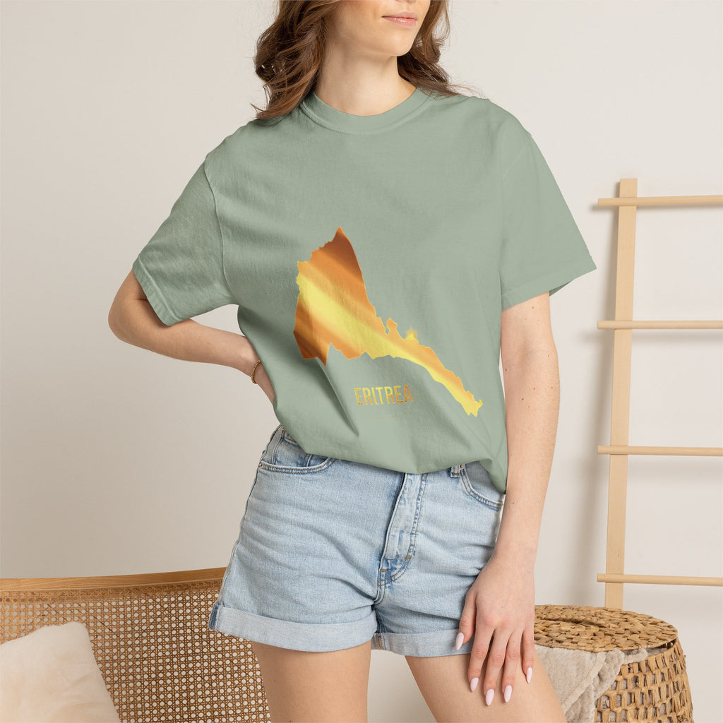 The Eritrean  T-Shirt Map & Olive Branch T-Shirt — Gold Foil Island Graphic Tee
